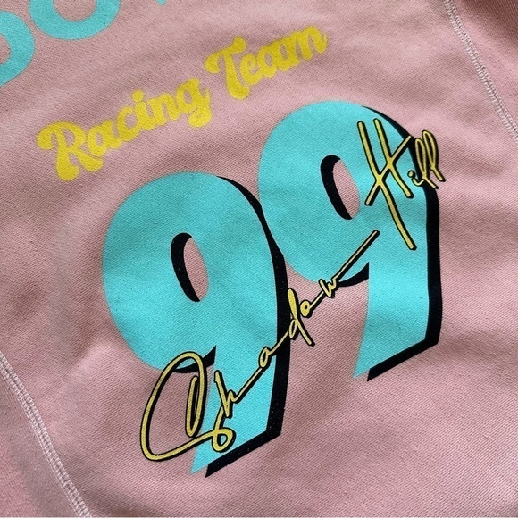 Shadow Hill Sweater Icy Peach Racing Crewneck Long Sleeve Pink XS - Picture 5 of 11
